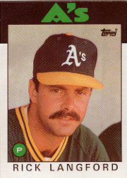 1986 Topps Baseball Cards      766     Rick Langford